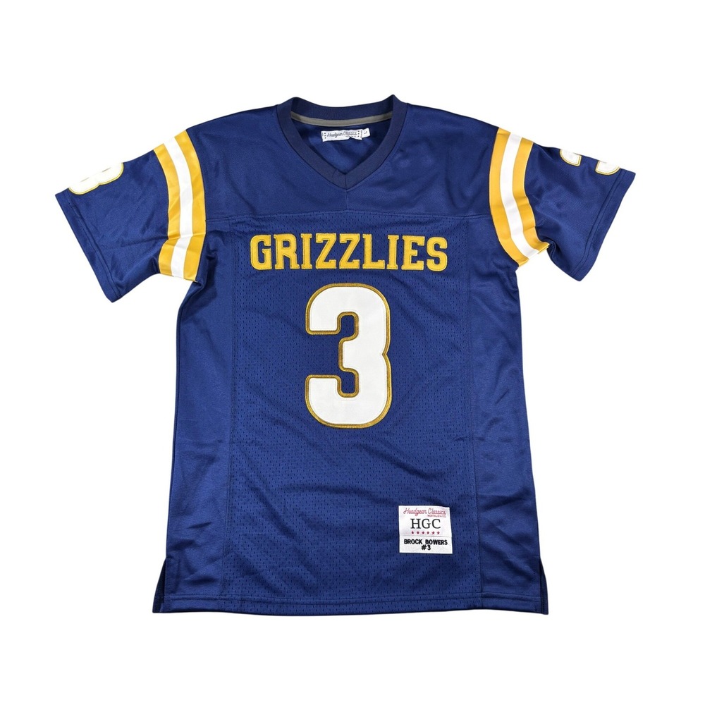 Headgear Classics Brock Bowers #3 Grizzlies Jersey Blue Gold Mens Large HGC